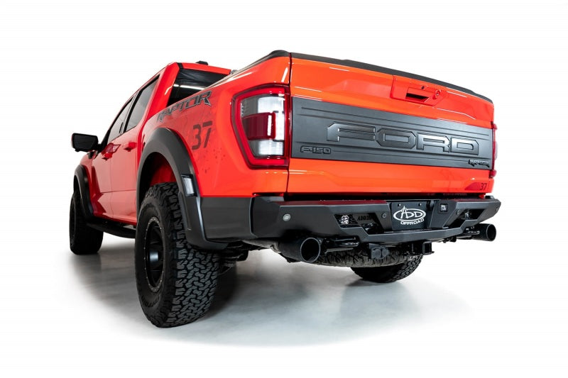 Addictive Desert Designs 2022+ Ford Raptor Stealth Fighter R Bumper w/ 2 Cube Lights - Hammer Black